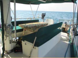 Table and Seating on Aft Deck