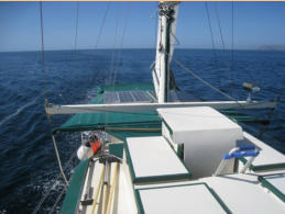 Spreader, Solar Panels, Storage Boxes and MIzzen Deployed