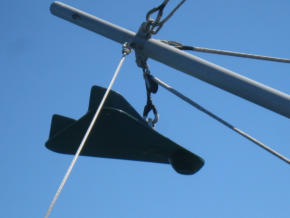 Custom made fish and hardware at the end of the pole